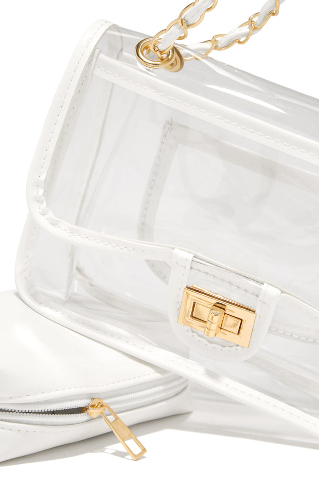 Load image into Gallery viewer, White PU Trim Flap Over Bag
