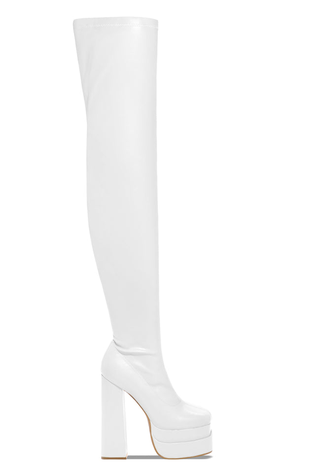 Load image into Gallery viewer, White Platform Over The Knee Boots
