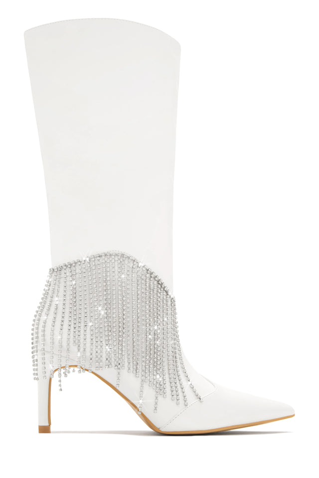 Load image into Gallery viewer, White Pointed Toe Boots

