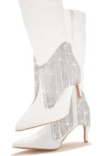 Load image into Gallery viewer, Silver and White Holiday Boot
