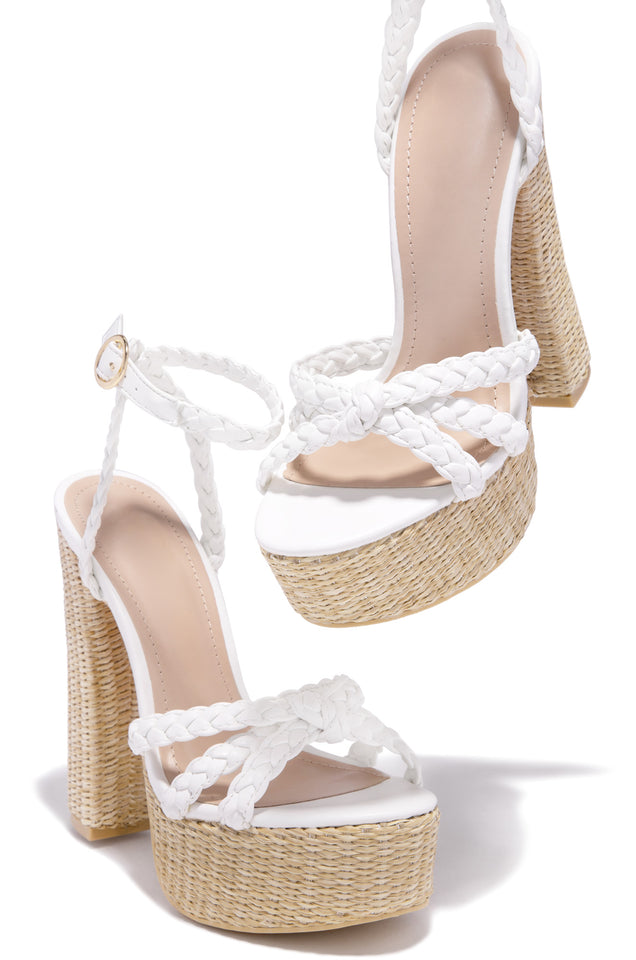 Load image into Gallery viewer, White Braided Heel 

