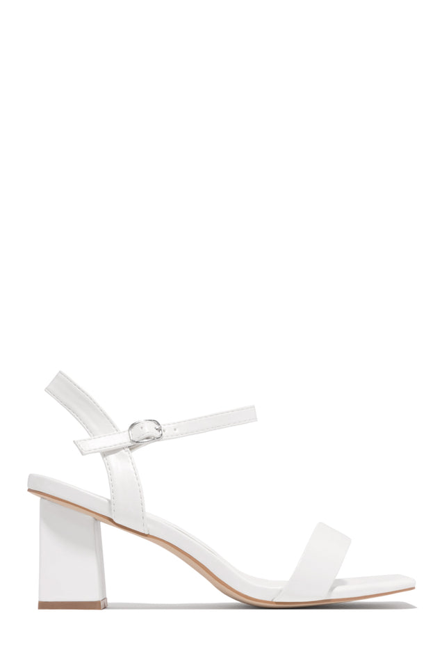 Miss Lola Violet White Block Mid Heels MISS LOLA