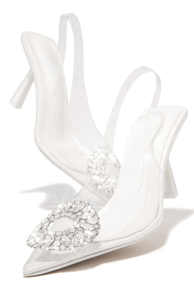 Load image into Gallery viewer, White Embellished Heels 
