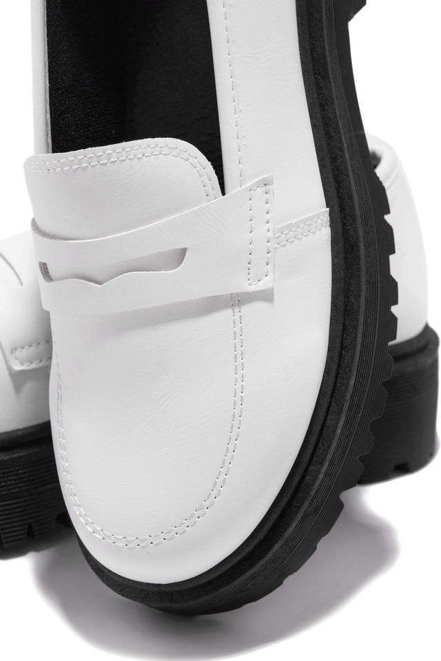 Load image into Gallery viewer, White Loafer Flats
