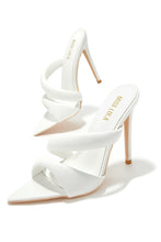 Load image into Gallery viewer, White Open Toe Slip On Heels

