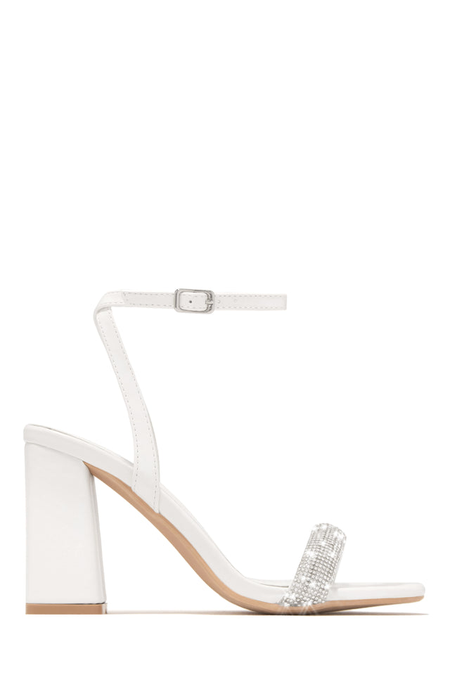 Load image into Gallery viewer, White Embellished Chunky Heel

