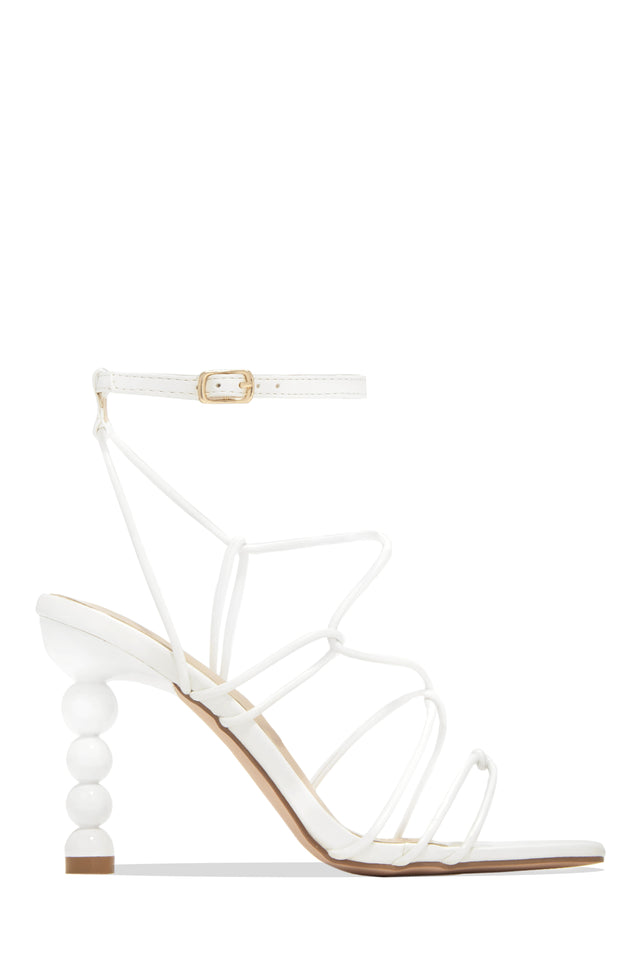 Load image into Gallery viewer, White Single Sole Strappy High Heels
