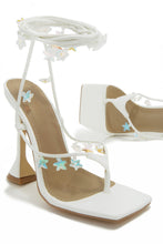 Load image into Gallery viewer, White Lace Up Open Toe Heels
