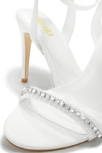 Load image into Gallery viewer, White Embellished Open Toe Heels
