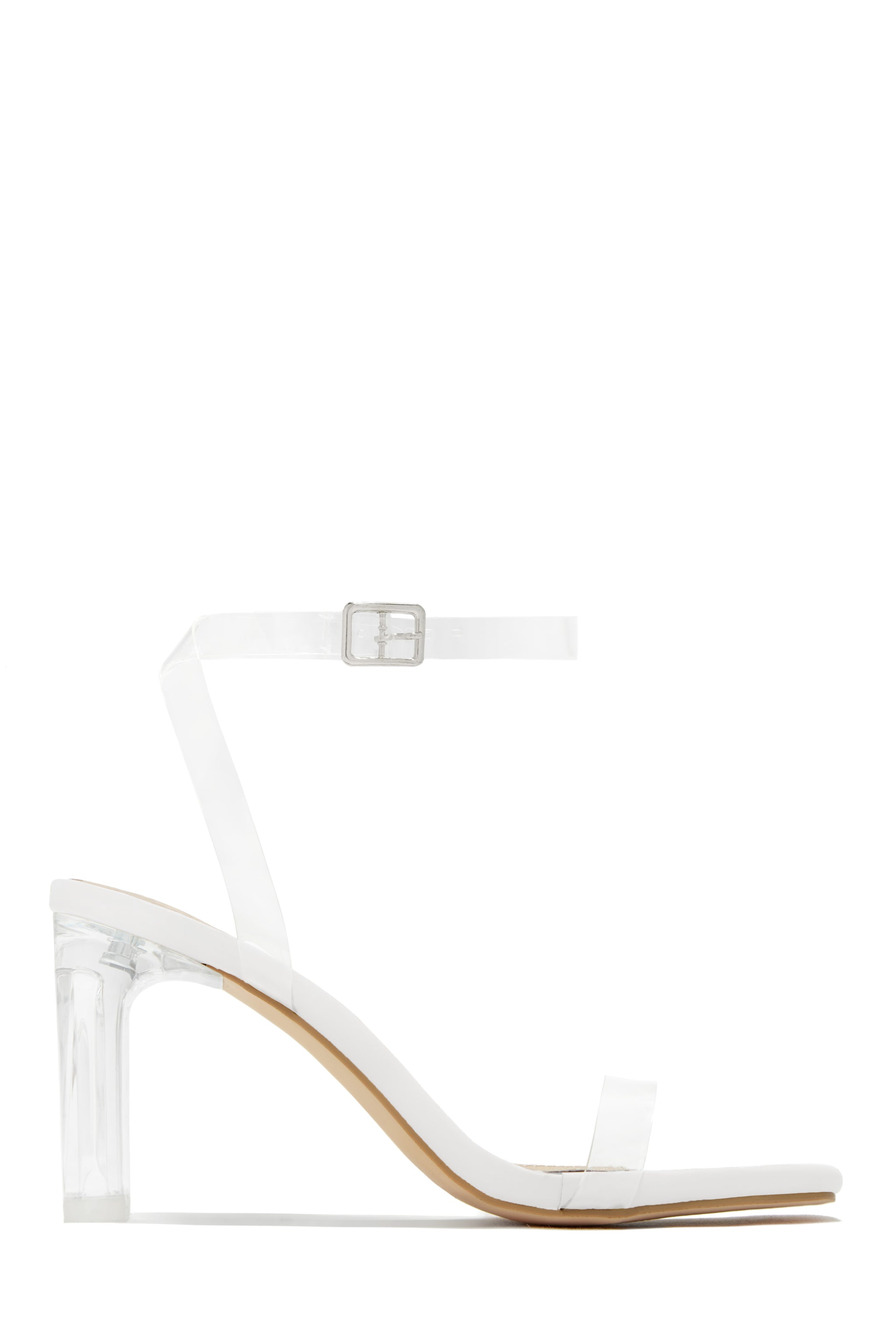 White vinyl heels hotsell