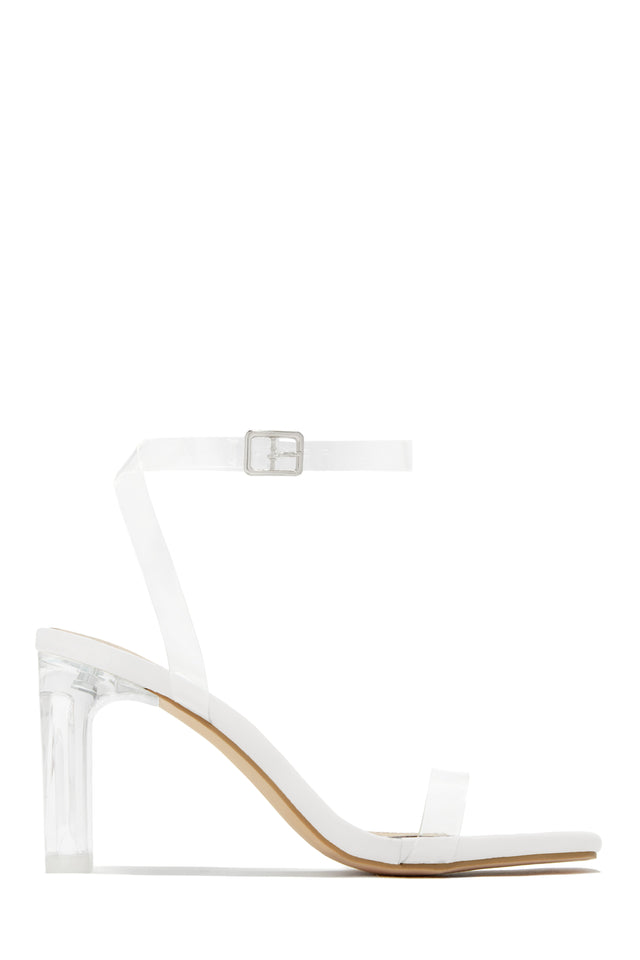 Load image into Gallery viewer, White Clear Anklet Strap Heels
