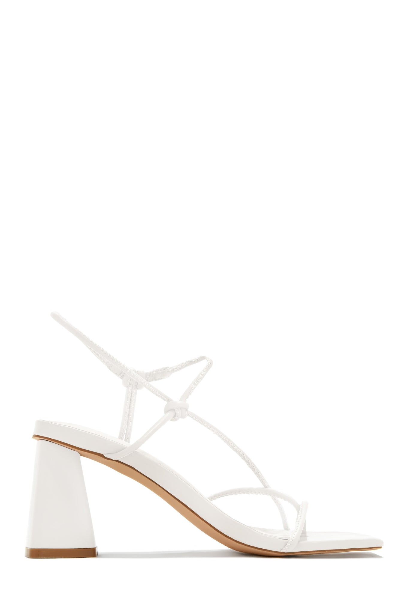 Miss Lola Vacation Memories White Block Mid Heels MISS LOLA