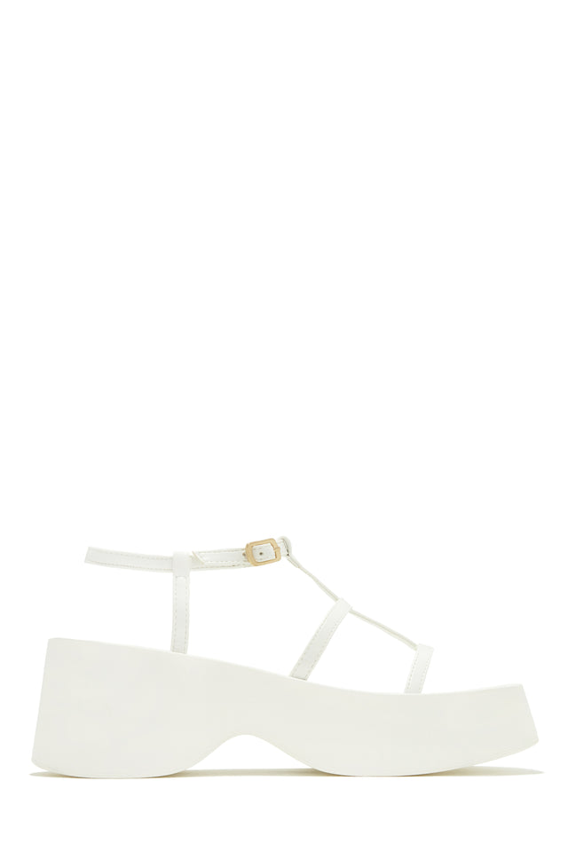 White flat platform sandals cheap