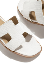 Load image into Gallery viewer, White Crocodile Slide Sandal

