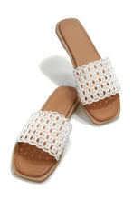 Load image into Gallery viewer, White Slip On Woven Sandals
