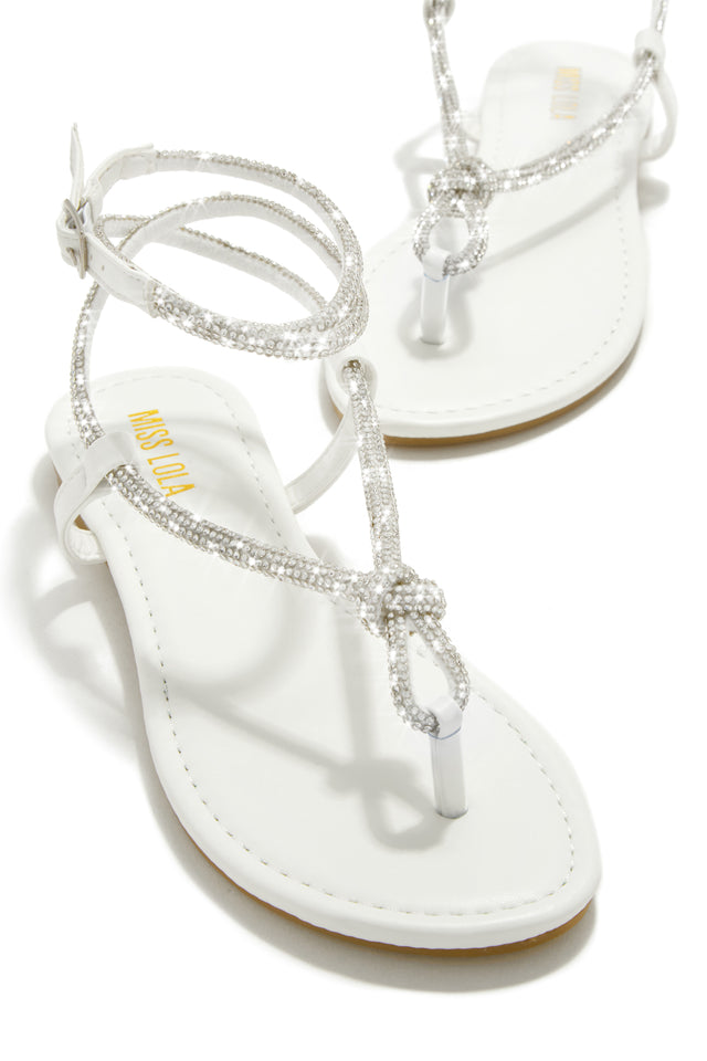 Load image into Gallery viewer, White Embellished Sandals
