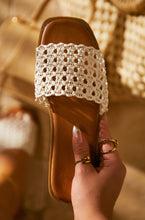Load image into Gallery viewer, Women Holding White Slip On Sandals
