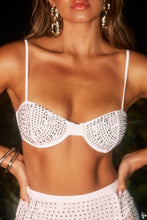 Load image into Gallery viewer, Model Wearing White Embellished Bra
