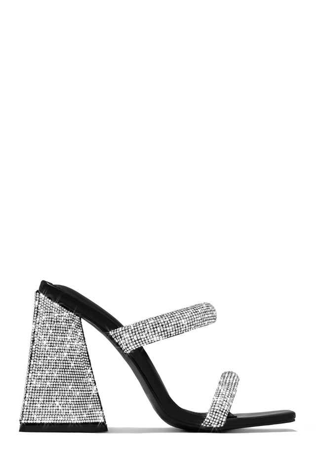 Load image into Gallery viewer, Black Embellished High Heel Mules
