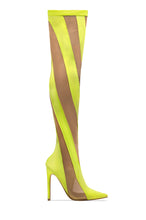 Load image into Gallery viewer, Jenner Over The Knee Heel Boots - Yellow

