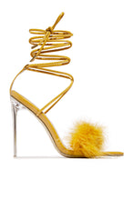 Load image into Gallery viewer, Yellow Lace Up Heels
